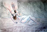 drawing nude color sex handheld finger brunette couple red_hair shrunken_woman grabbing pencil_drawing chesya in_drawer