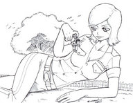 breasts drawing giantess mega monochrome ginormica shrunken_men dangle monsters_vs_aliens jumpsuit susan_murphy