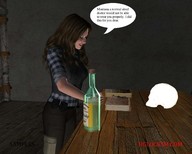 brunette smiling story shrunken_men sample looking_at_victim hglock whisky digital_render