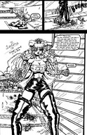 drawing giantess monochrome destruction handheld story boots foot_crush foot_print hand_crush leetana stilettos