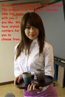 collage brunette story asian shrunken_men kneeling worship looking_at_viewer pleading