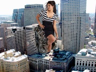 giantess collage city destruction clothed rampage helicopter brunette wonderslug skyscraper falling rooftop rooftop_view gio_ott holding_vehicle