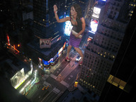 giantess collage city destruction brunette wonderslug dress hand streets night megan_fox between_buildings city_lights
