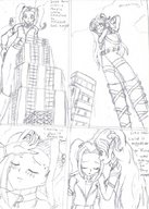 drawing giantess monochrome story boots pencil_drawing jacket almost_fainting