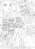 drawing giantess mega monochrome large_breasts huge_breasts story looking_down pencil_drawing