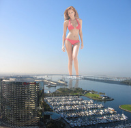 breasts giantess mega blonde swimsuit bridge cleavage helicopter wonderslug boats sky ships harbor hotel wading docks san_diego laura_acuña