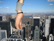 giantess collage panties city bridge brunette legs skyscrapers outdoors ktantan stretching new_york_city rooftops central_park