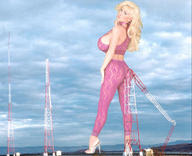 giantess collage blonde destruction huge_breasts outdoors looking_at_viewer