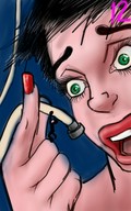 drawing color green_eyes brunette story shrunken_men rope between_fingers looking_at_victim intruder peterparkerlawl