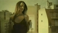 giantess long_hair buildings brunette animation skyscraper looking_in forlornfootfan chemise