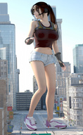 giantess city buildings shorts walking shrunken_man streets sneakers darkangle989 tiny_mk grace_from_beyond digital_render