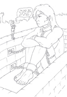 drawing giantess monochrome story outdoors chains
