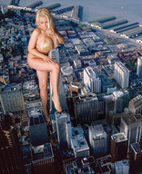 giantess collage city blonde destruction barefoot cleavage buildings looking_down skyscrapers vanessa_montagne
