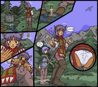 drawing panties color sword shrunken_men thor66 grass cat_girl captured outdoors trees panels well panty_entrapment kidnapped