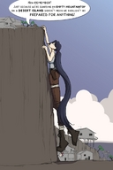drawing mega long_hair clothed gun green_eyes blue_hair chibibiscuit story island boots mountains pants houses