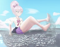 giantess feet city mega destruction pink_hair iodain