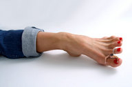 collage feet toes barefoot shrunken_men between_toes pedicure red_nails toe_ring