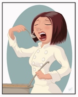 drawing vore color red_hair shrunken_man cooking disney mouth_open ratatouille pixar