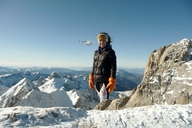 giantess collage helicopter gloves mountains snow sky looking_at_viewer goggles snowboarder
