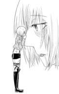 giantess unknown_artist attack_on_titan shingeki_no_kyojin armin_arlert annie_leonhardt