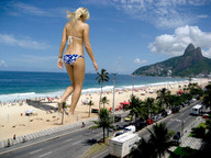 giantess collage swimsuit barefoot ocean wonderslug foot_print sand streets sky laura_vandervoort behind_view beach_goers