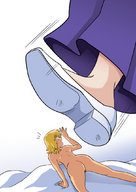 drawing nude shoes lacus shrunken_woman underneath jitensha raised_foot gundam_seed imminent_crush