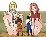 drawing feet color naruto sakura toes barefoot soles anime tsunade massage sasuke shrunken_men sitting worship feet_slaves naruto_(series)