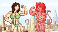 drawing city color swimsuit cleavage buildings tara muscles giantesses cat_girl sierra lgart ritualist