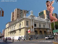 giantess collage city swimsuit cleavage buildings jets people streets tattoo joselitooo23