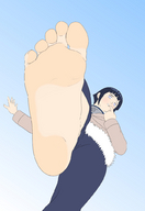 drawing sexy barefoot soles low_angle sky foot_pov point_of_view from_below imminent_crush hinata_hyuga naruto_(series)