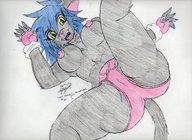 breasts drawing panties furry tail low_angle wave looking_down yuffie point_of_view from_below looking_at_viewer azurenekoalex