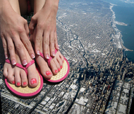 collage feet city mega buildings sandals hand skyscraper pedicure youranus32