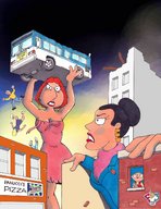 breasts drawing giantess city mega color rampage cleavage buildings brunette red_hair bus fighting people giantesses falling family_guy milf earrings ripped_clothing lois_griffin gulliver63 clash_of_the_titans hair_bun