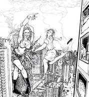 drawing giantess city monochrome destruction rampage buildings boots window giantesses flip_flops alice_in_wonderland grace theborrowergts