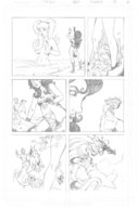 drawing giantess monochrome fantasy shrunken_man pencil_drawing panels femforce taghuso rowena