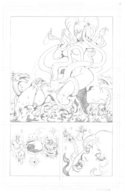 drawing giantess monochrome fantasy shrunken_man magic pencil_drawing panels squid femforce taghuso rowena sea_monster