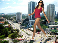 giantess crush collage city clothed high_heels buildings brunette wonderslug legs walking sunglasses streets platforms