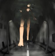 breasts drawing nude barefoot helicopter low_angle looking_down foot_print streets night spot_lights point_of_view looking_at_viewer squashedtogoo
