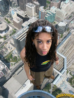collage city barefoot buildings pedicure looking_at_viewer downward_angle lowerrider