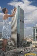 giantess collage feet city buildings dress sandals hand skyscraper sunglasses vehicles clouds sky vehicle_crush halle_berry lowerrider
