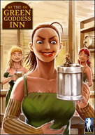 drawing comic color shrunken_men advertisement licking_lips giantessfan imminent_vore cover_page tavern looking_at_tiny inn mugs