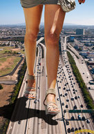 giantess collage feet city high_heels traffic sandals legs walking highway vehicles downward_angle lowerrider