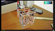 collage brunette red_hair table shrunken_woman cage entrapment captured looking_at_viewer lastcall41 downward_angle
