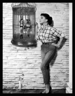 collage monochrome clothed uniform shrunken_woman cage captured lastcall41 looking_at_tiny