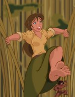 drawing giantess barefoot soles shrunken_men running disney raised_foot jane imminent_crush tarzan kisparlius jane_porter