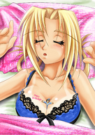 breasts drawing gentle sleeping blonde color cleavage bra shrunken_man cramous bloodbanebr between_breasts