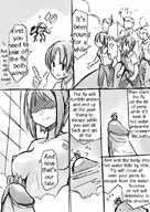 breasts drawing nipples giantess nude manga comic monochrome futanari penis anime seo_tatsuya smiling shrunken_men looking_down looking_at_victims on_penis