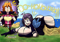 mega color butt ocean huge_breasts laughing mountains sky xanafar slayers spikes lina_inverse naga_the_serpent