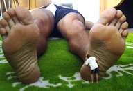 collage feet male toes barefoot soles lying_down shrunken_men shrunken_man hiding thighs floor cock_bulge giulio_10