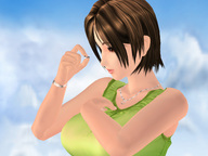 giantess handheld brunette shrunken_men sky between_fingers looking_at_tiny digital_render